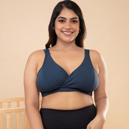 Nykd by Nykaa - Non Padded Wirefree Slipon Maternity Bra - French Navy NYB129