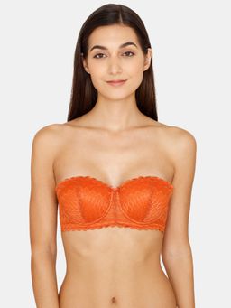 Zivame - New Romance Padded Wired 3-4Th Coverage Strapless Bra - Amber Glow - Orange