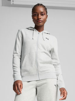 Puma - Essentials Women Full-Zip Hoodie-Grey