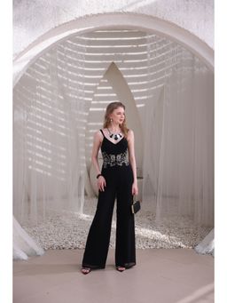 Edition II - Black Embellished Wide-Leg Jumpsuit