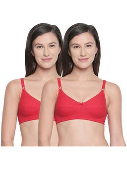 Bodycare - B, C & D Cup Perfect Coverage Bra-Pack Of 2 - Red
