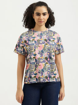 United Colors of Benetton - Women Multi-Color Floral Printed Basic T-shirt