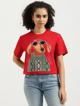 United Colors of Benetton - Women Red Graphic Printed Mascot T-shirt