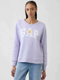 GAP - Women Lavender Floral Full Sleeves Sweatshirt
