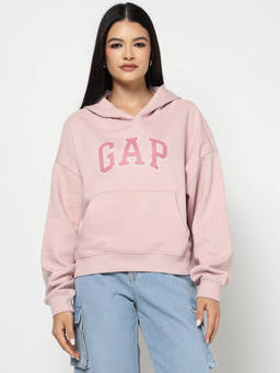 GAP - Women Light Pink Text Logo Hoodie