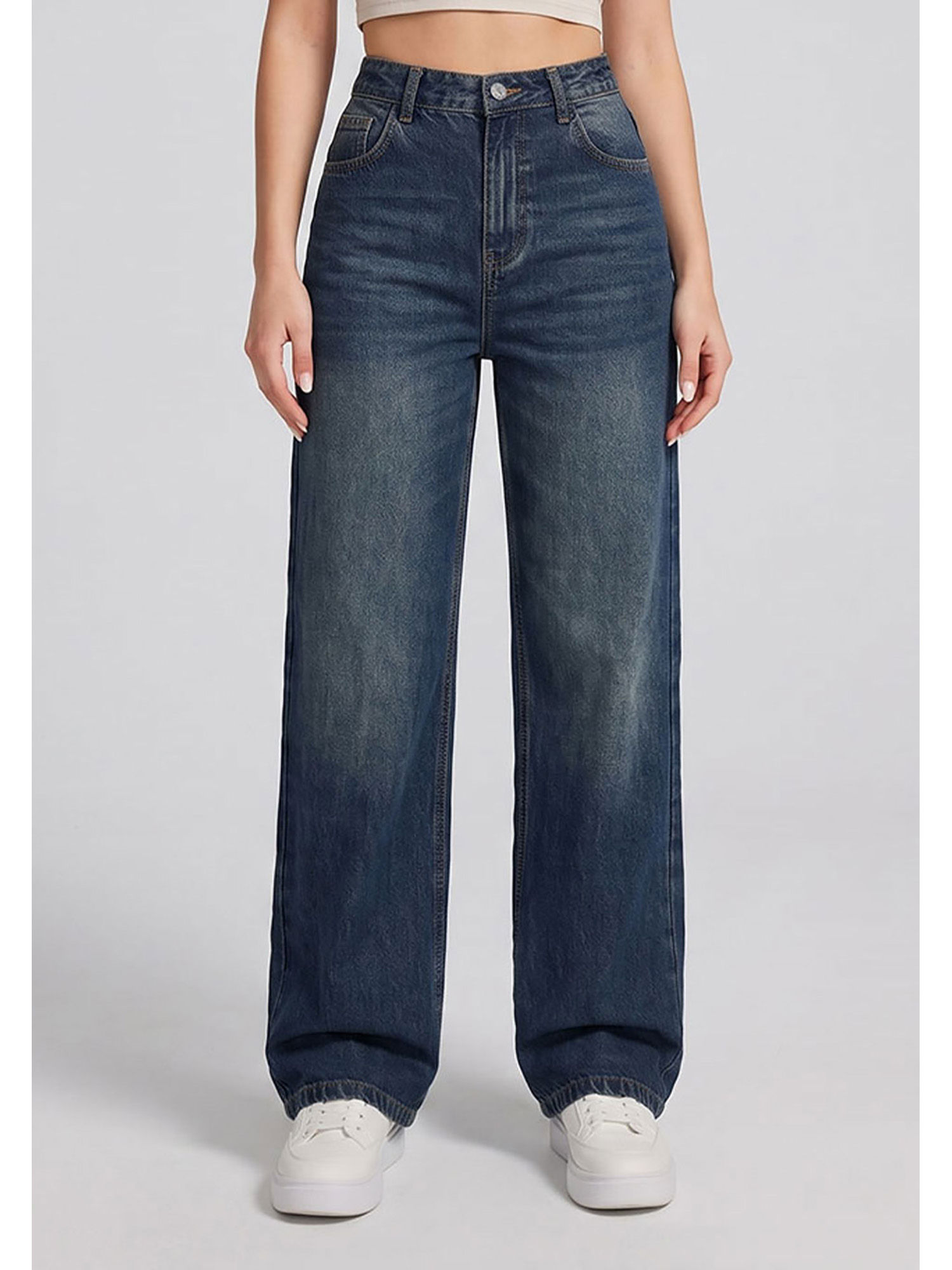 Women Blue High Waist Stretchable Denim Jeans-picture-32