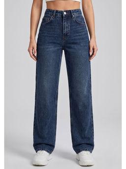 MIXT by Nykaa Fashion - Women Navy Blue High Waist Stretchable Denim Jeans