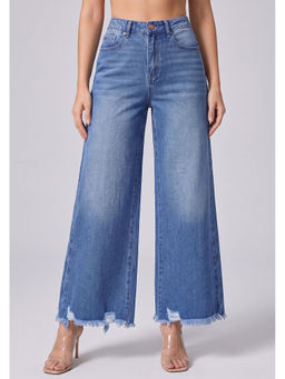 MIXT by Nykaa Fashion - Women Blue Wide Leg Stretchable Jeans