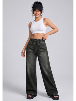 MIXT by Nykaa Fashion - Women Black High Waist Stretchable Wide Leg Jeans