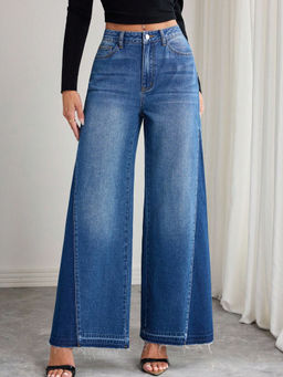MIXT by Nykaa Fashion - Women Blue High Waist Stretchable Flared Denim Jeans