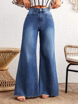 MIXT by Nykaa Fashion - Women Blue Flared Bell Bottom Jeans