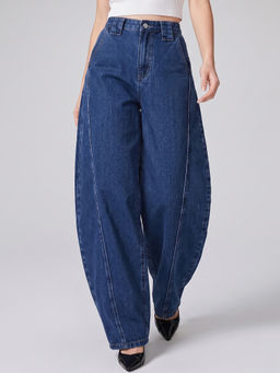 MIXT by Nykaa Fashion - Women Dark Blue Solid Denim Jeans