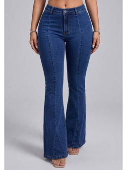MIXT by Nykaa Fashion - Women Dark Blue Denim Boot Cut Jeans