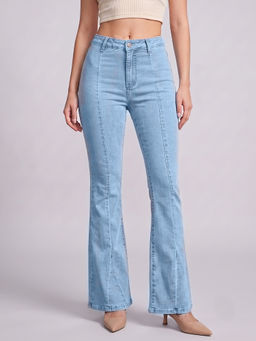 MIXT by Nykaa Fashion - Women Light Blue Denim Boot Cut Jeans
