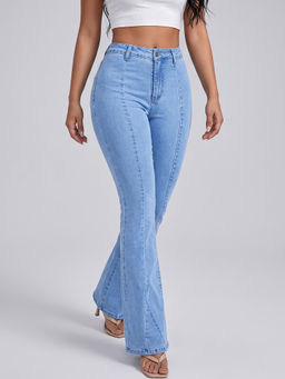 MIXT by Nykaa Fashion - Women Light Blue Denim Boot Cut Jeans