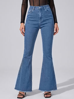 MIXT by Nykaa Fashion - Women Blue Solid Denim Boot Cut Jeans