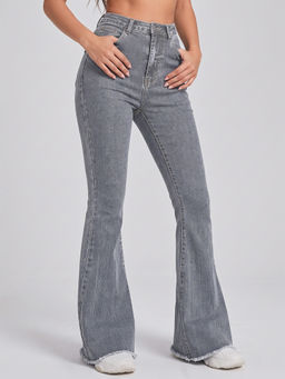 MIXT by Nykaa Fashion - Women Grey Solid Denim Boot Cut Jeans