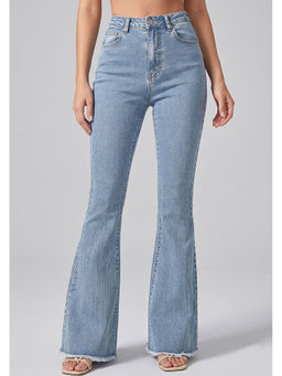 MIXT by Nykaa Fashion - Women Light Blue Solid Denim Boot Cut Jeans