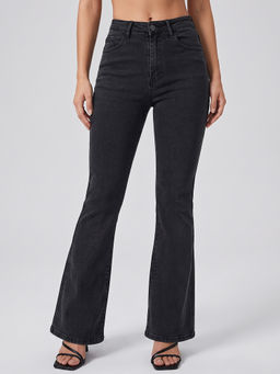 MIXT by Nykaa Fashion - Women Black Solid Denim Boot Cut Jeans