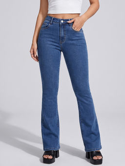 MIXT by Nykaa Fashion - Women Blue Solid Denim Jeans