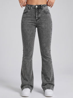 MIXT by Nykaa Fashion - Women Grey Solid Denim Jeans