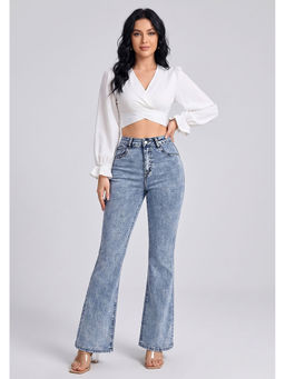 MIXT by Nykaa Fashion - Women Light Blue Solid Denim Jeans
