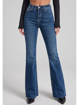 MIXT by Nykaa Fashion - Women Blue High Waist Stretchable Bootcut Jeans