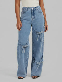MIXT by Nykaa Fashion - Women Blue Denim Wide Leg Jeans