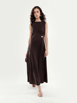 RAREISM - Women Jensero Brown Viscose Dress