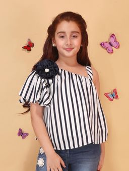 Cutecumber - Girls Blue Striped Top