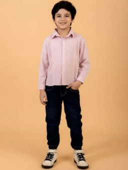 Lazy Cub - Pink Arrow Linen Shirt with Pleated Detail