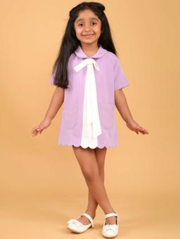 Lazy Cub - Tie-Look Lavender Birthday Dress