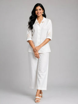 Barara Ethnic - White Butterfly Short Kurti