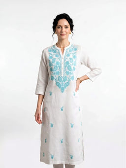 Barara Ethnic - White Women's Embroidered Kurta