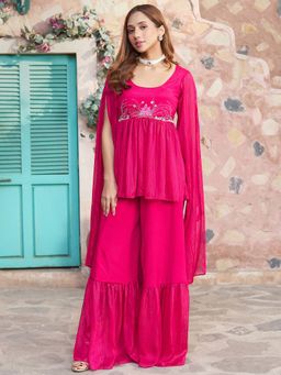 Lavanya The Label - Pink Sharara (Set of 2)