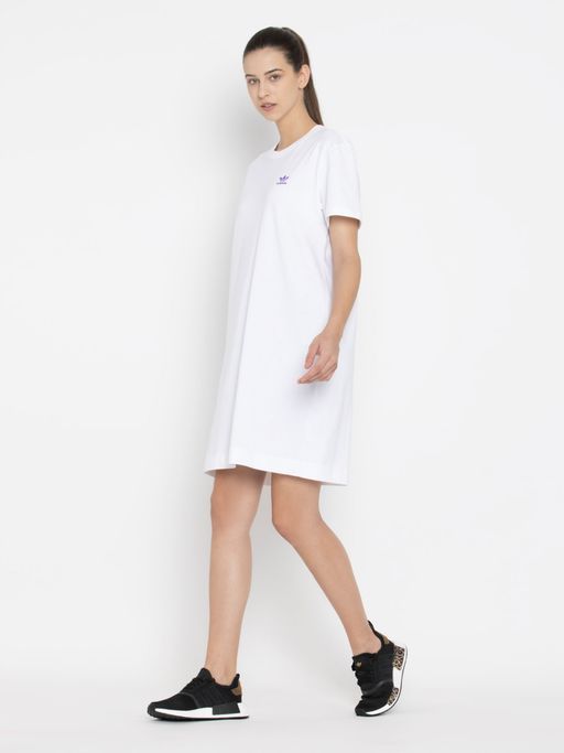 adidas white t shirt dress adidas Womens Logo Crewneck T-Shirt Dress Green M