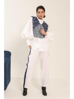 MARQUINO - White Pearl Voltage Shirt with Pant