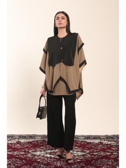 MARQUINO - Brown Shadowed Earth Top with Pant