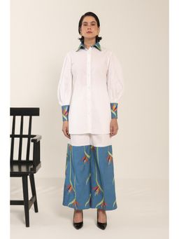 MARQUINO - White Botanica Shirt with Pant