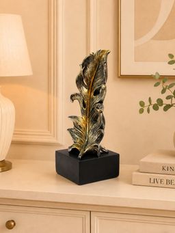 ELARE - Antique Gold Decorative Leaf Sculpture Table Showpiece