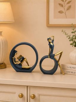 ELARE - Blue Modern Age Lady Figurine For Home Decor