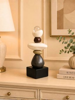ELARE - Modern Abstract Stacked Stone Sculpture Polyresin Showpiece