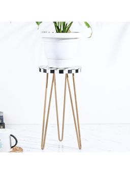 CASA DECOR - Multi-Color Resin Retro Square-Block Plant Stand For Balcony Living Room