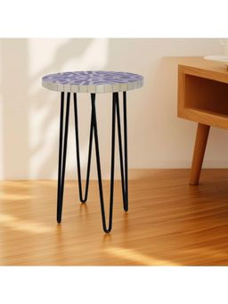 CASA DECOR - Blue Vintage-Style Printed Plant Stand For Home Garden Balcony