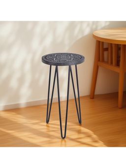 CASA DECOR - Intricate Black Round Plant Stand For Home Garden Balcony
