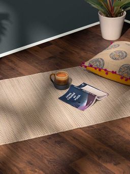 DHARINI - Beige Madurkathi Floor Mat