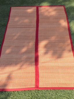 DHARINI - Maroon Madurkathi Floor Mat