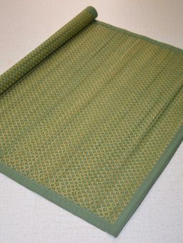 DHARINI - Olive Green Madurkathi Meditation & Puja Floor Mat