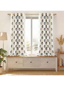 Story@Home - Off White Light Blocking Window Curtains (Pack Of 2)