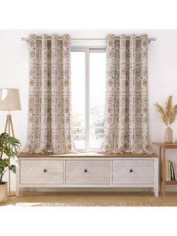 Story@Home - Off White Light Blocking Window Curtains (Pack Of 2)